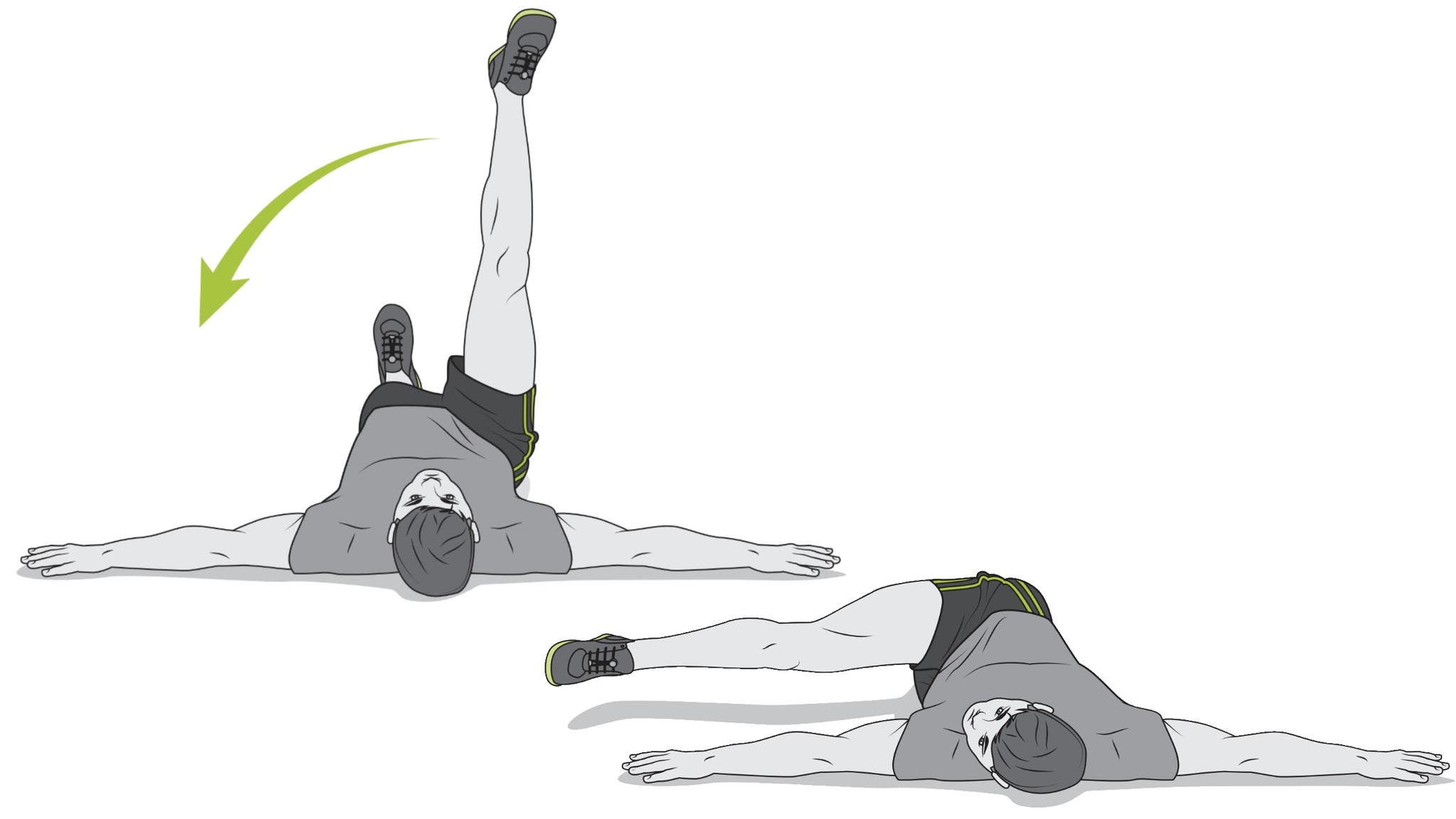 Man performing iron cross exercise