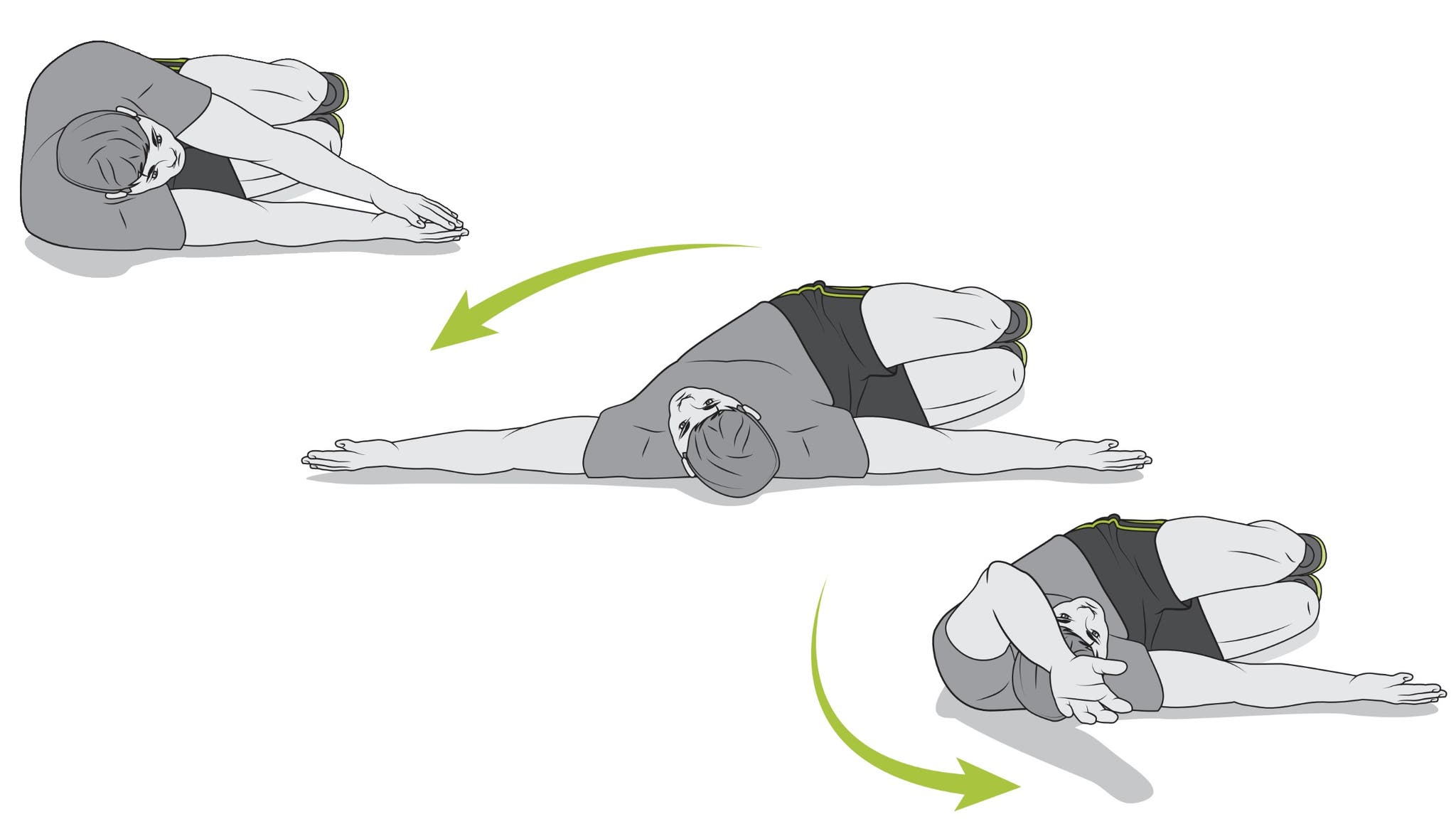 Man performing side lying windmill