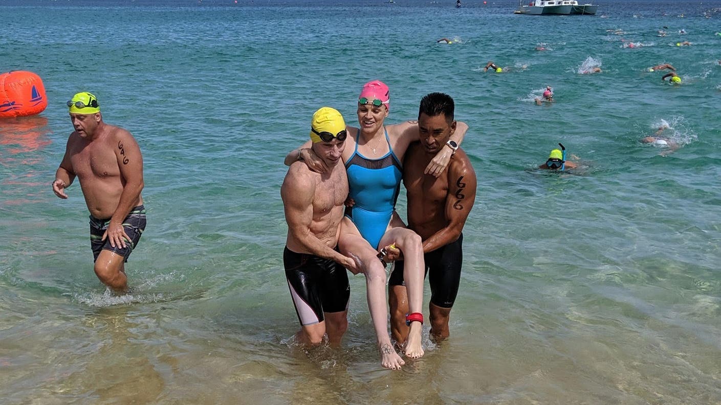 Though she returned to open-water swimming, at first Altman had to have assistance out of the water.