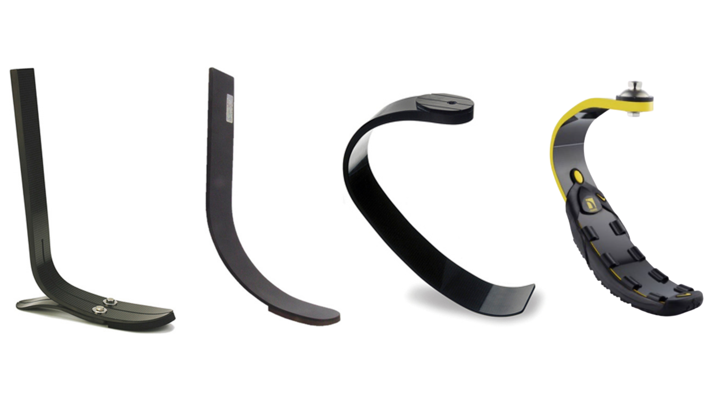 Four different running blade prosthetics