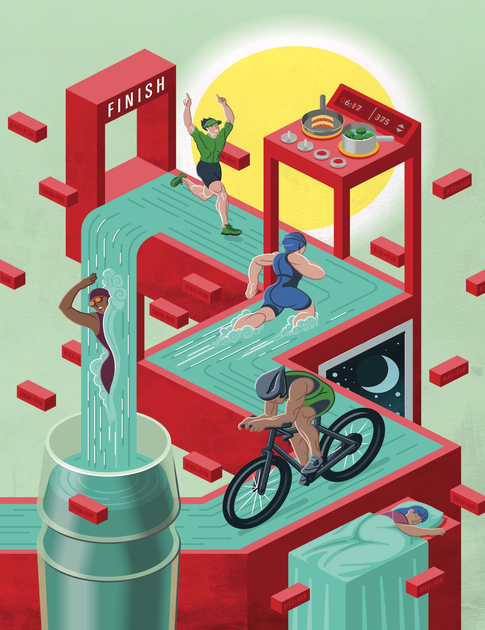 illustration of how building healthy habits creates a foundation for triathlon success