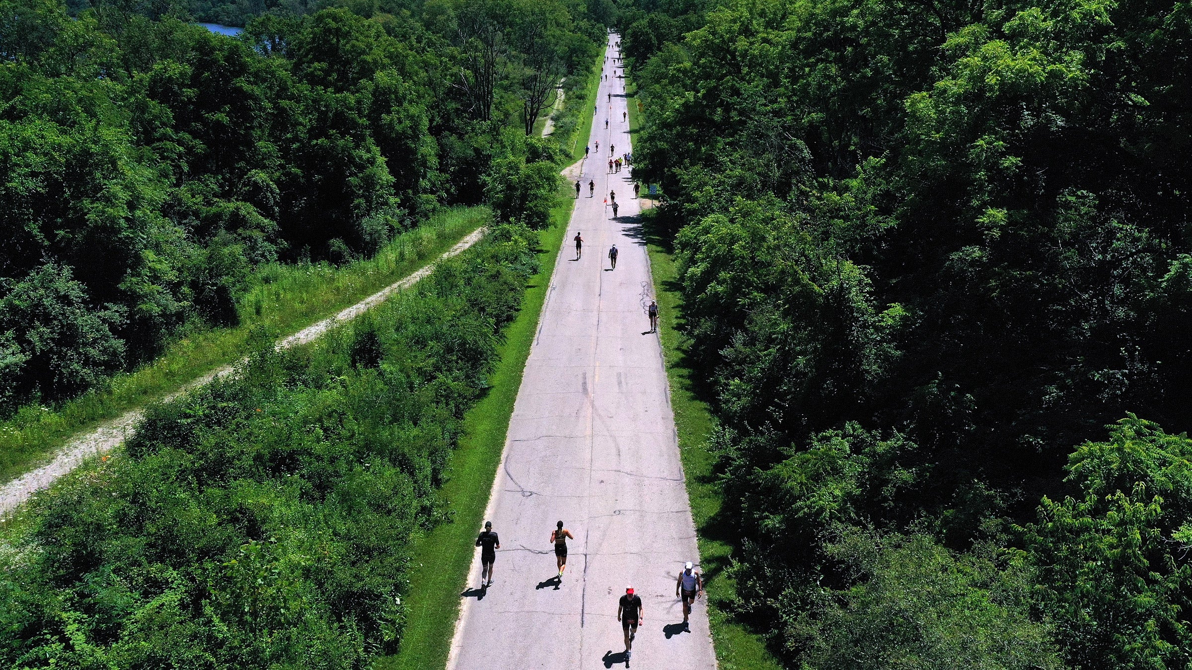 Athletes compete at the 2019 Ironman 70.3 Muncie triathlon. For 2021 only, the race weekend will also include Ironman Indiana.