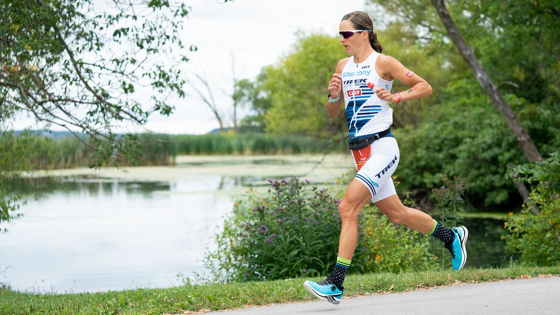 Linsey Corbin during the run portion of the 2019 IRONMAN Wisconsin.