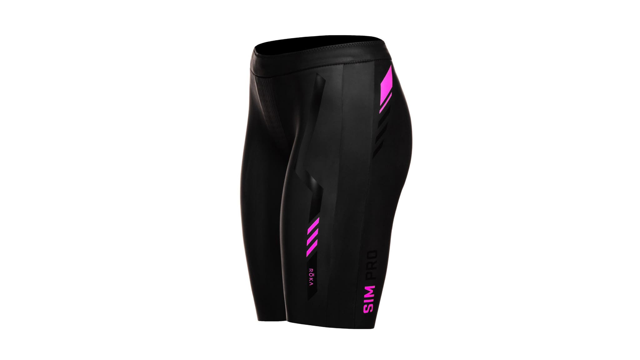 Black Roka SIM Pro II Buoyancy Shorts with pink accents