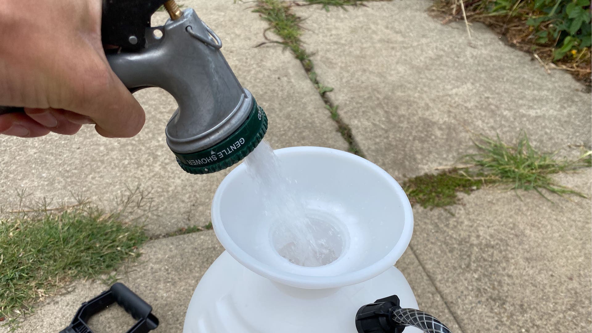 Portable shower reservoir fill