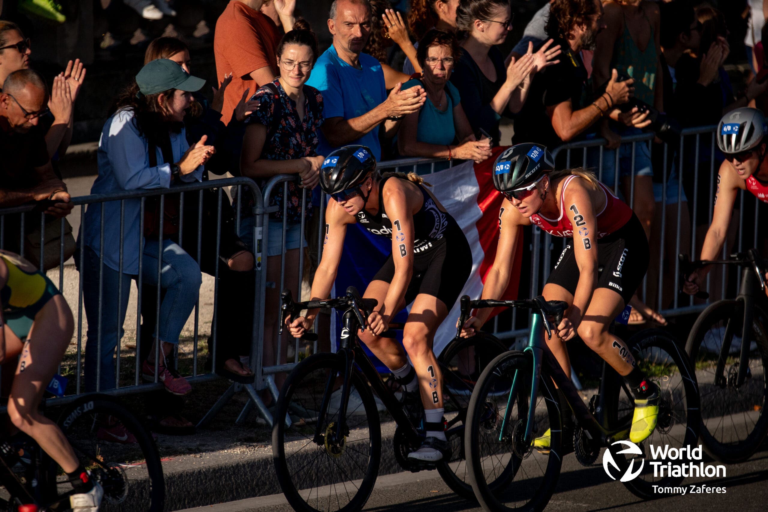 In triathlon mixed relay, a team member completes a super-sprint triathlon (300m swim, 6.6km bike and 1km run) before tagging in the next team member to race.