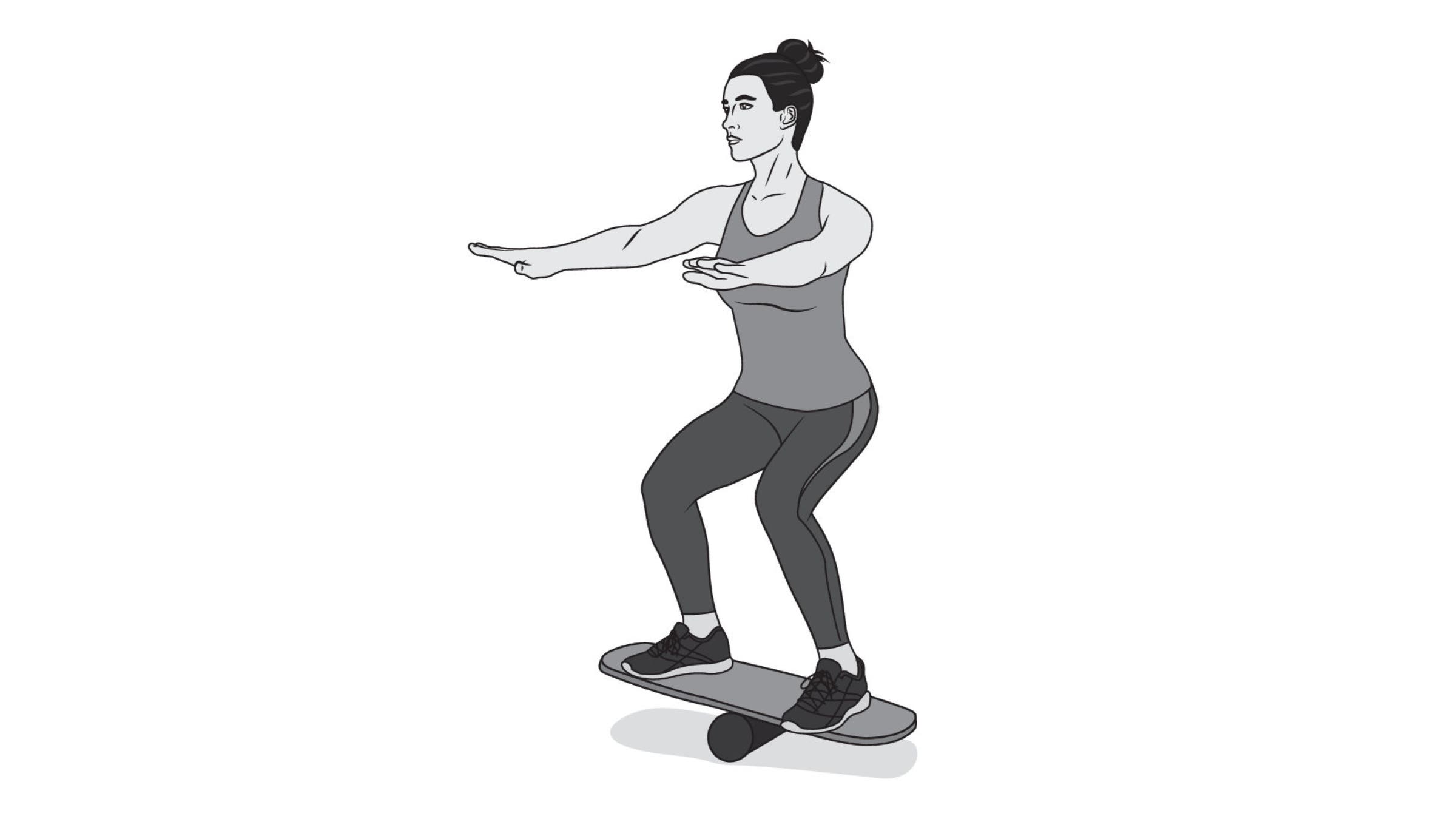 Woman on a balance board