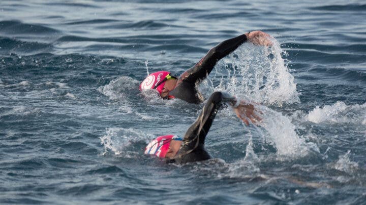 How often should you sight in open water swimming? Environmental factors like wind or currents could require more frequent sighting while following another swimmer or the shoreline could allow for less frequent sighting.