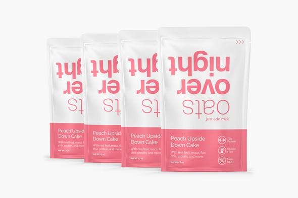 Oats Overnight Peach Upside-Down Cake