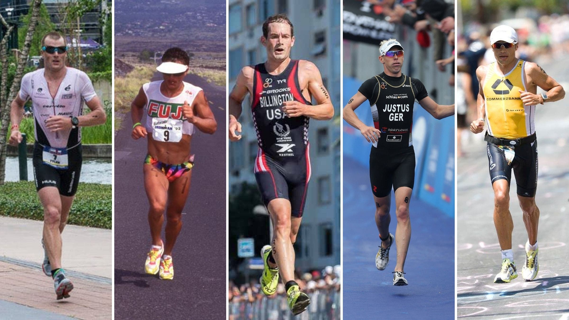 Greg Billington, Steffen Justus, Christian Bustos, Adam Bowden, Ty Butterfield, and Norman Stadler are pro male triathletes with impressive marathon PR times.