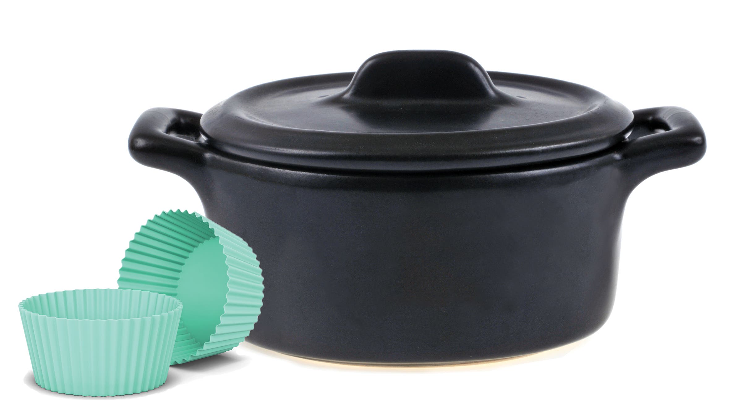 Silicone muffin cups and a Dutch oven