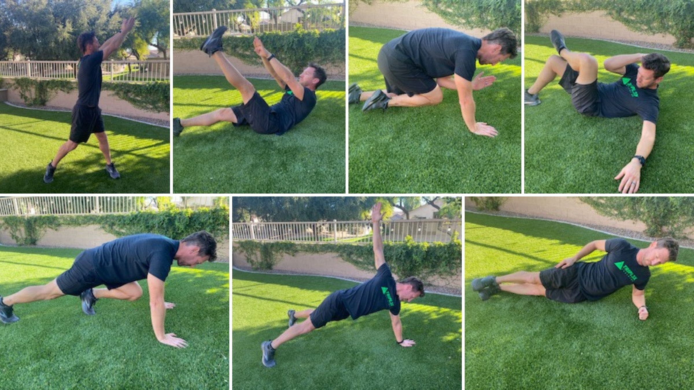 A trainer performs the best core exercises for triathletes