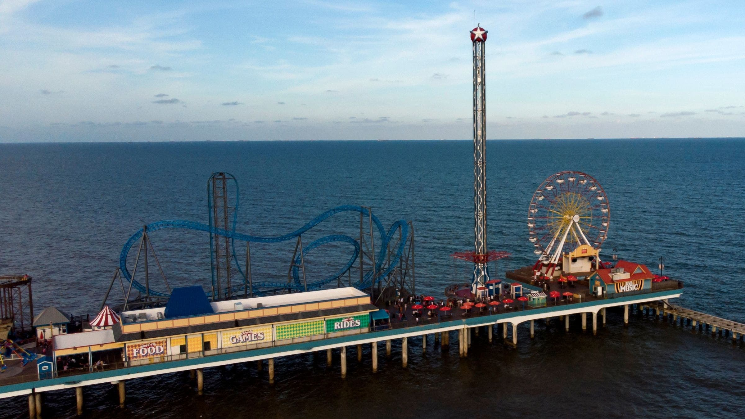 The Pleasure Pier in Galveston is near the Ironman 70.3 Texas course.