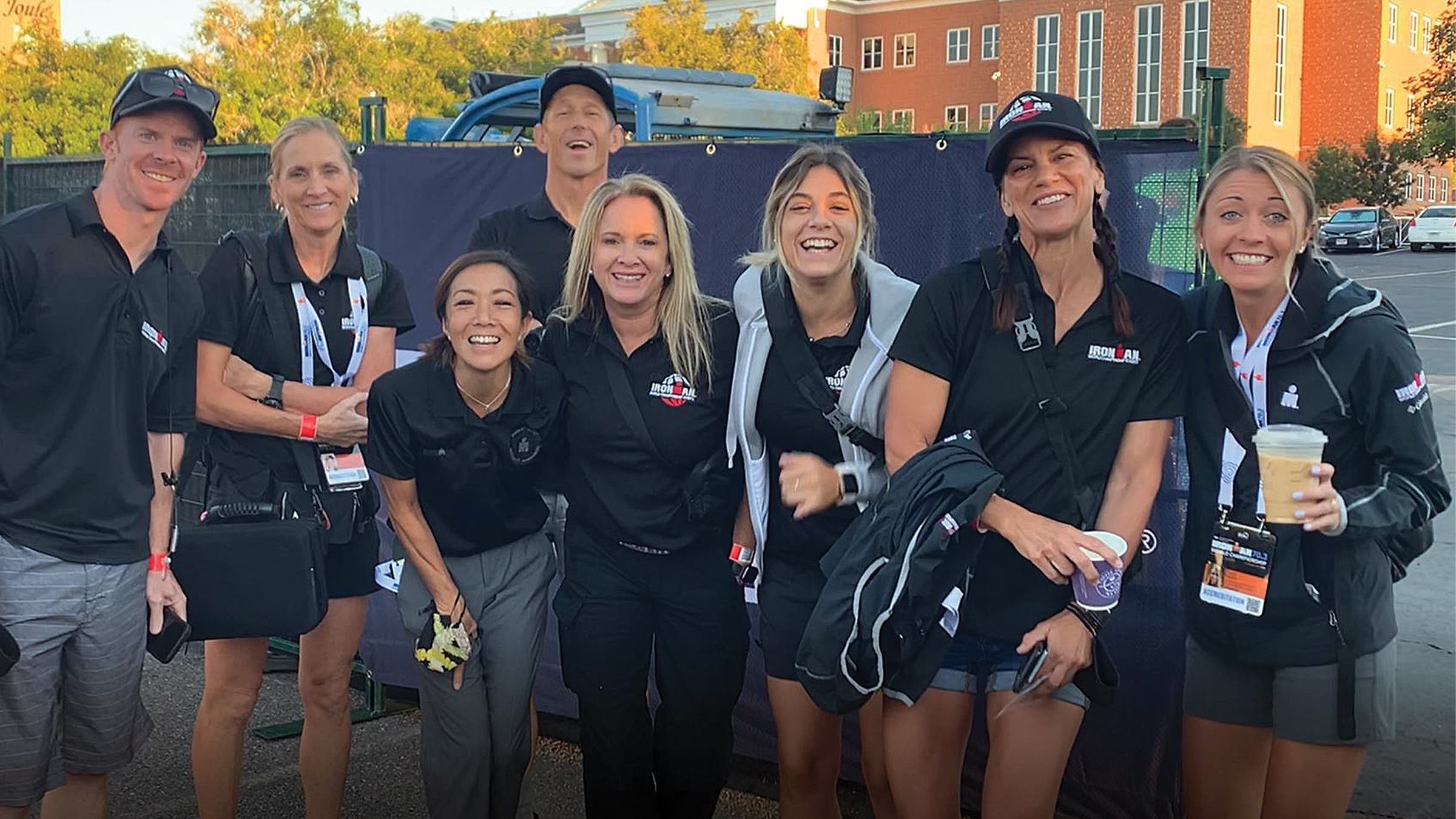 Diana Bertsch with her Ironman staff