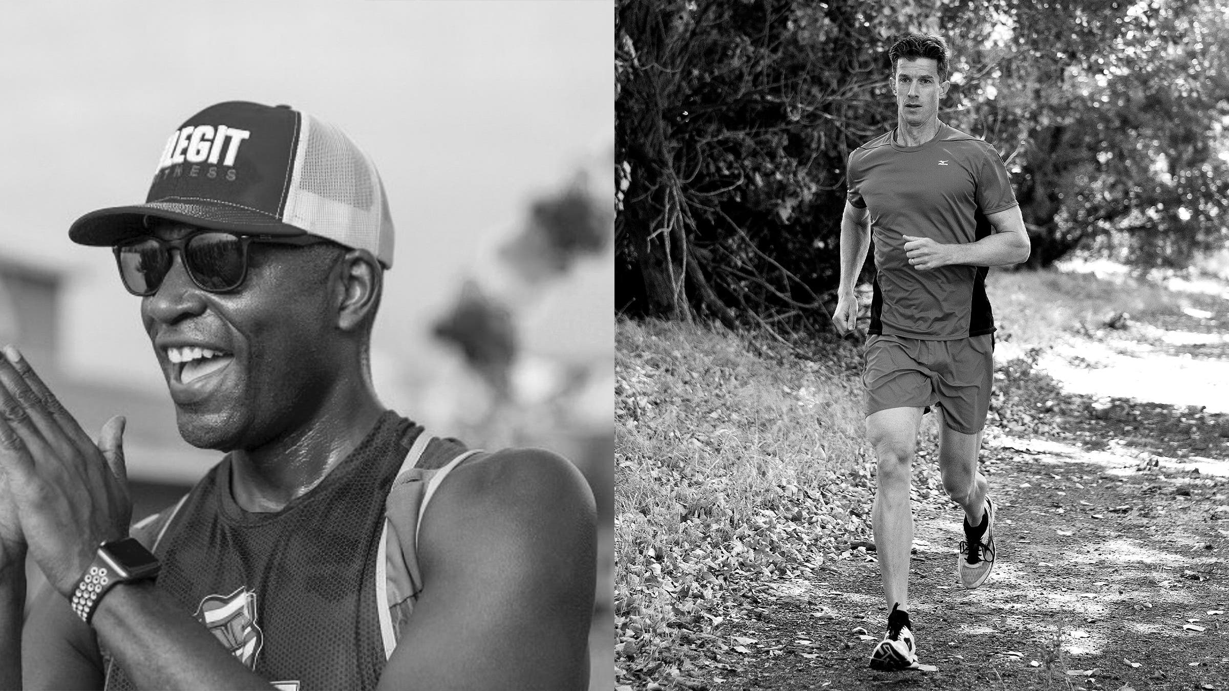 Black and white composite of Bertrand Newson and Matt Fitzgerald