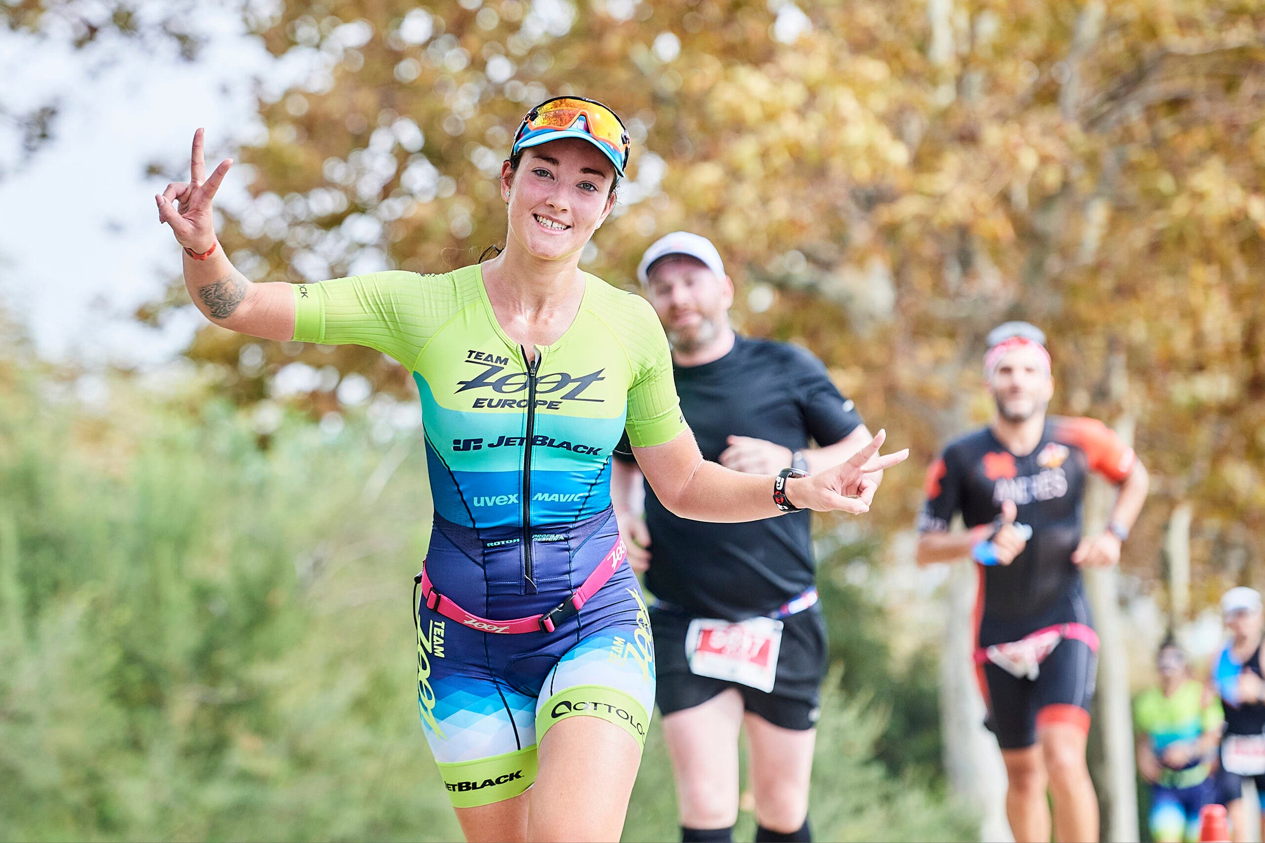 An athlete figured out how much time it takes to train for a half ironman, and now she is having a good race.