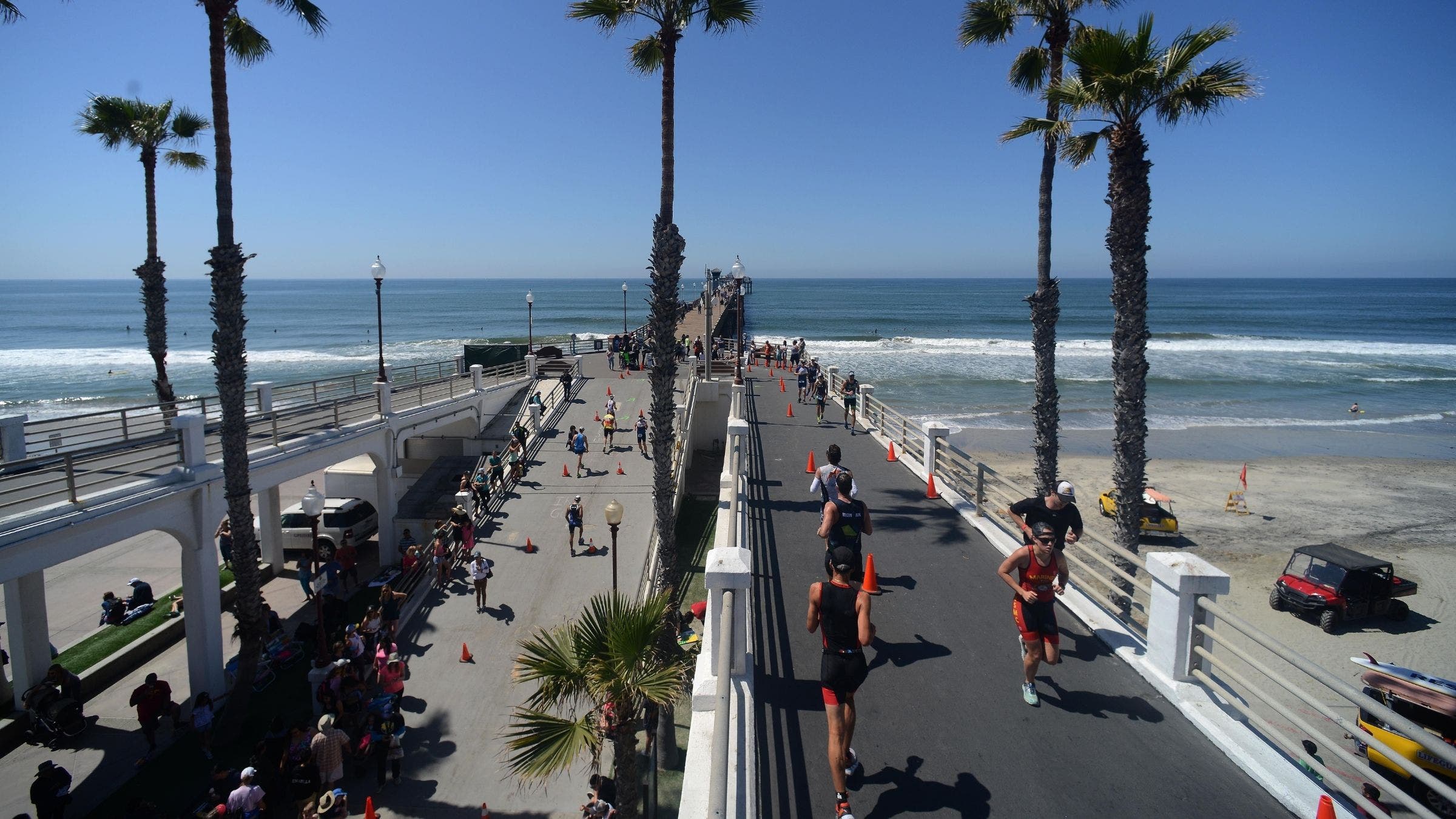 Athletes on the Ironman 70.3 Oceanside Run Course