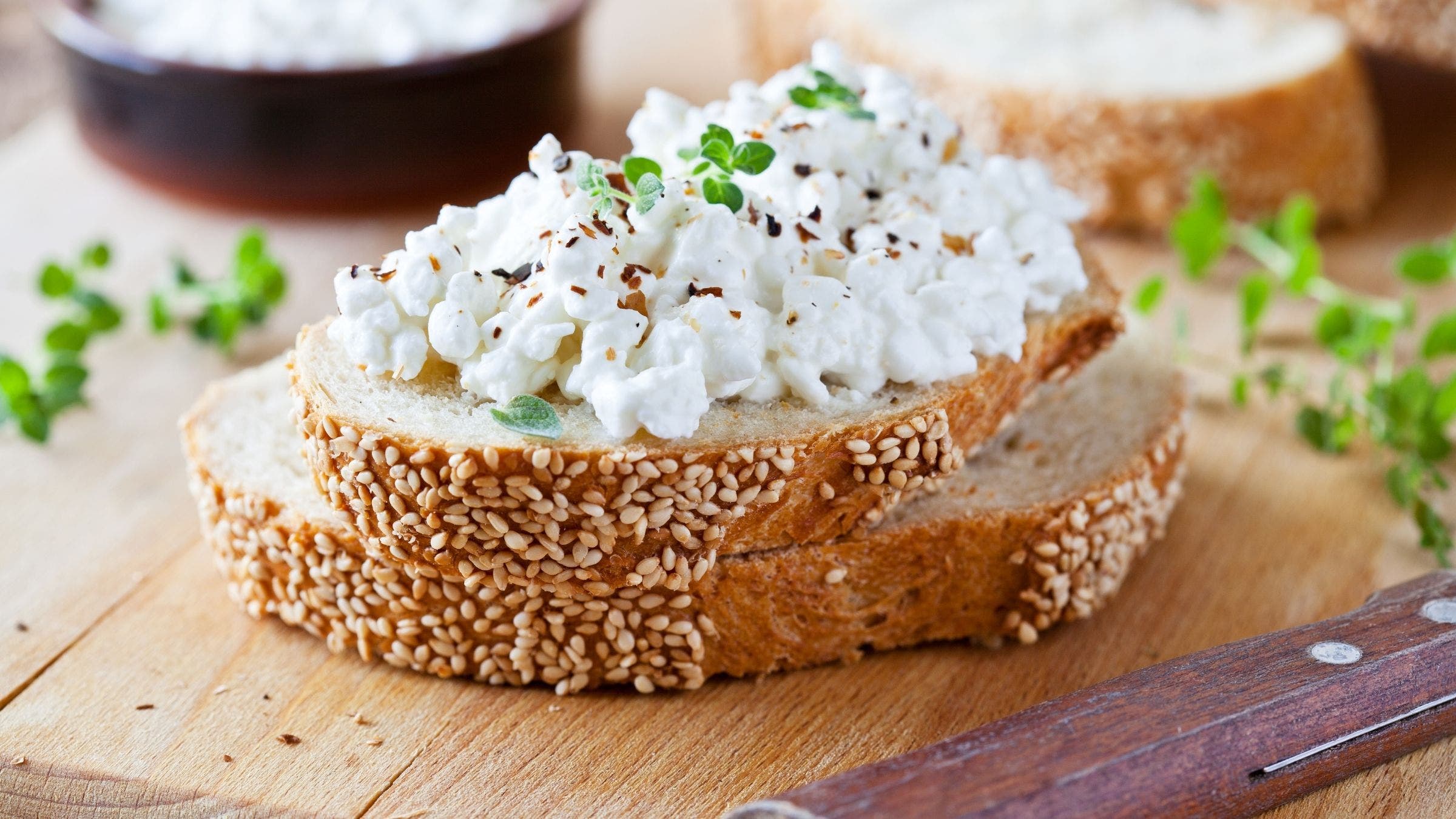 Cottage cheese on toast, which is an affordable protein for athletes.