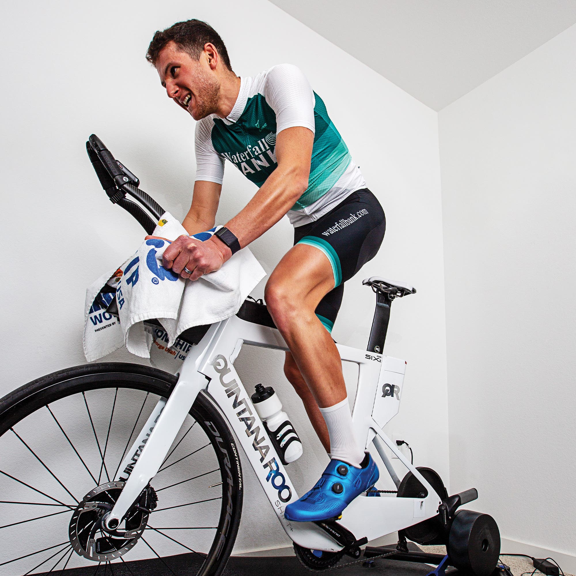 Justin Metzler on an indoor trainer