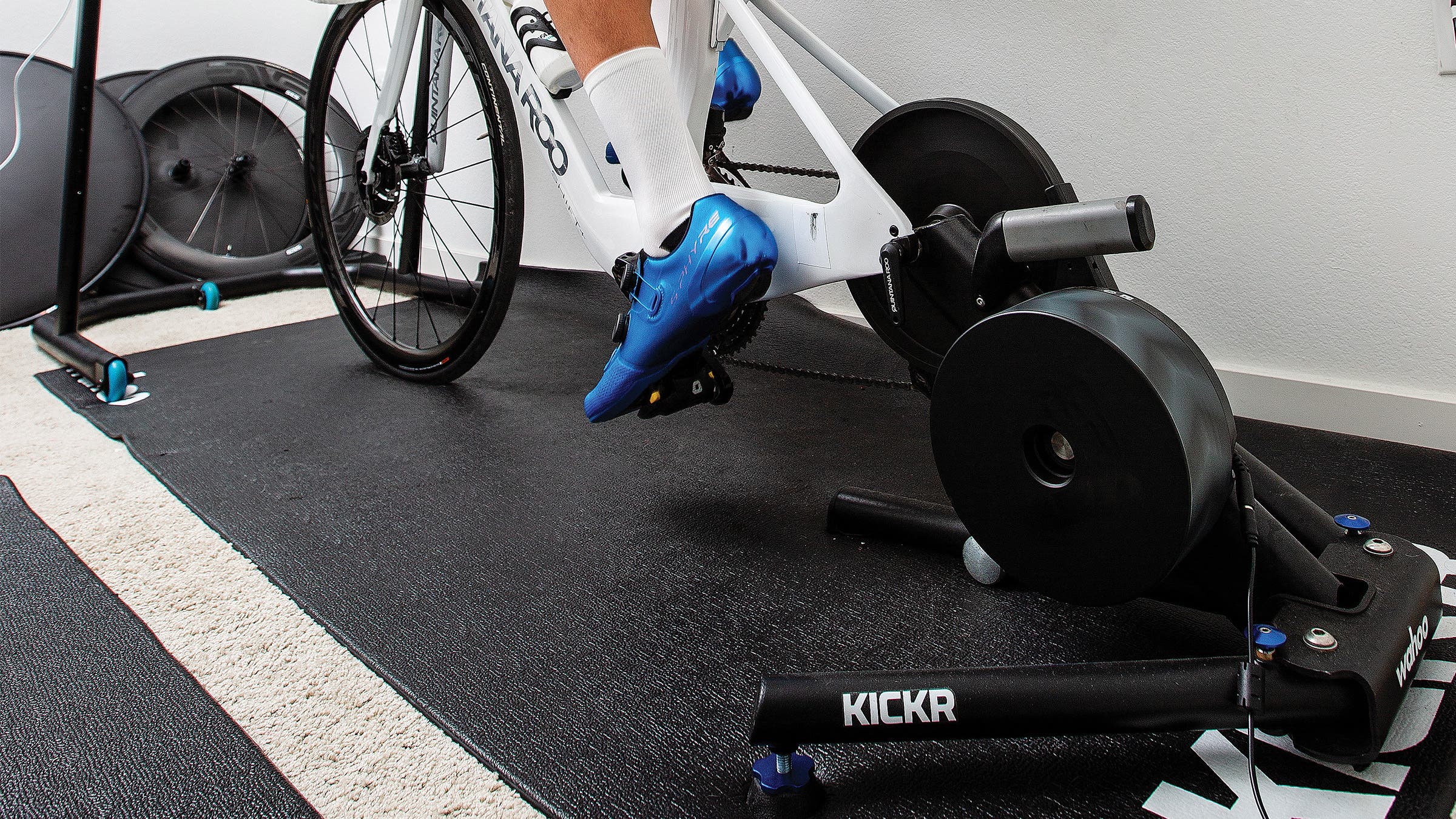 Athlete training with a power meter and a Wahoo Kickr