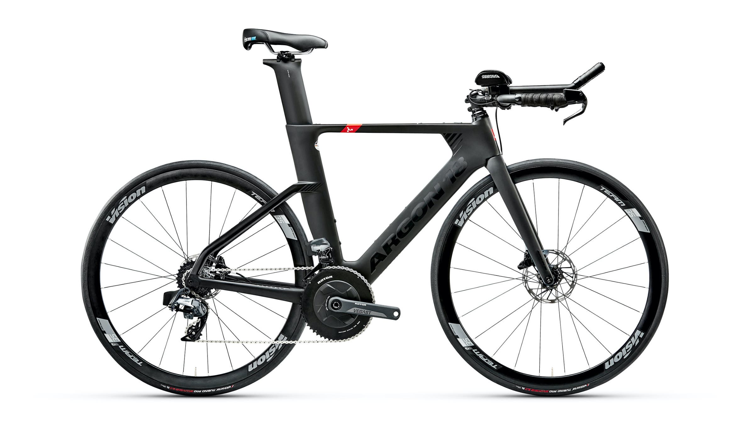 A photo of a black Argon tri bike, one of the best triathlon bikes of 2022