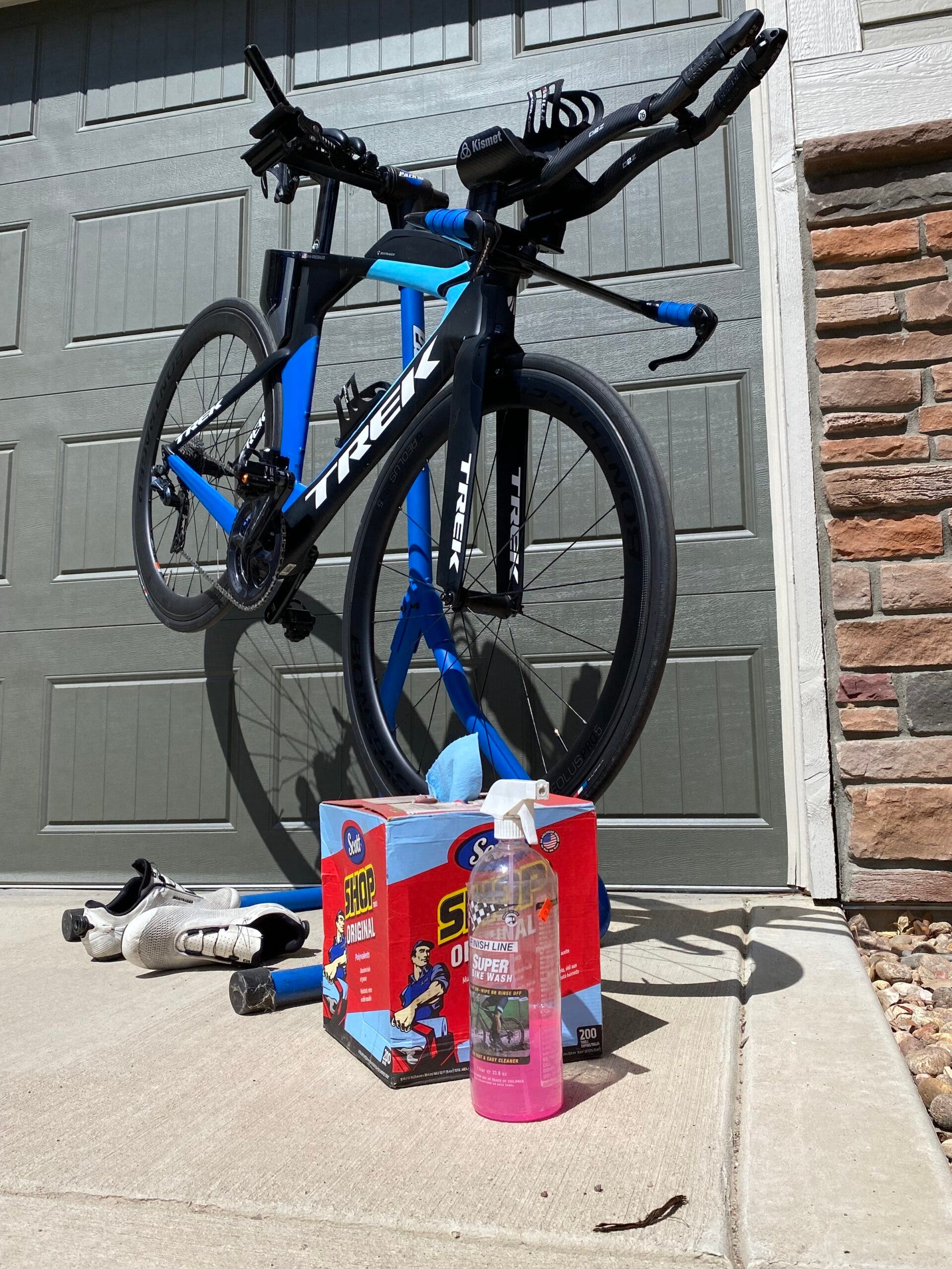 The process of packing a bike box for travel should always begin with a clean bike.