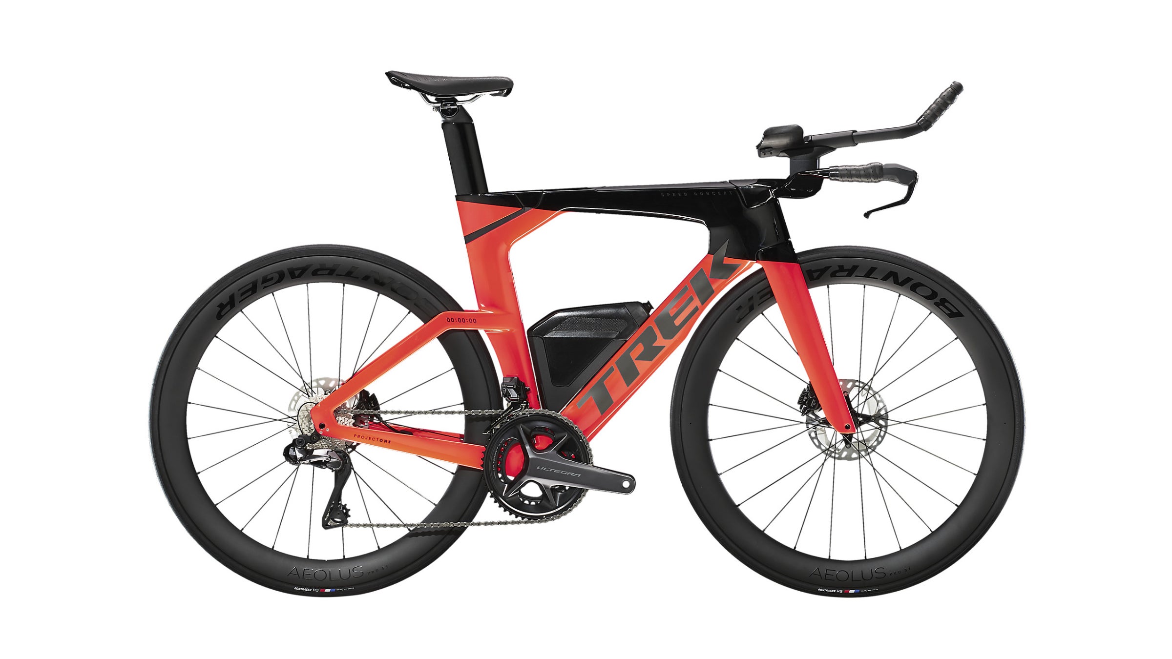 A black and orange Trek Speed Concept SLR 7 Gen 3, one of the best tri bikes of 2022