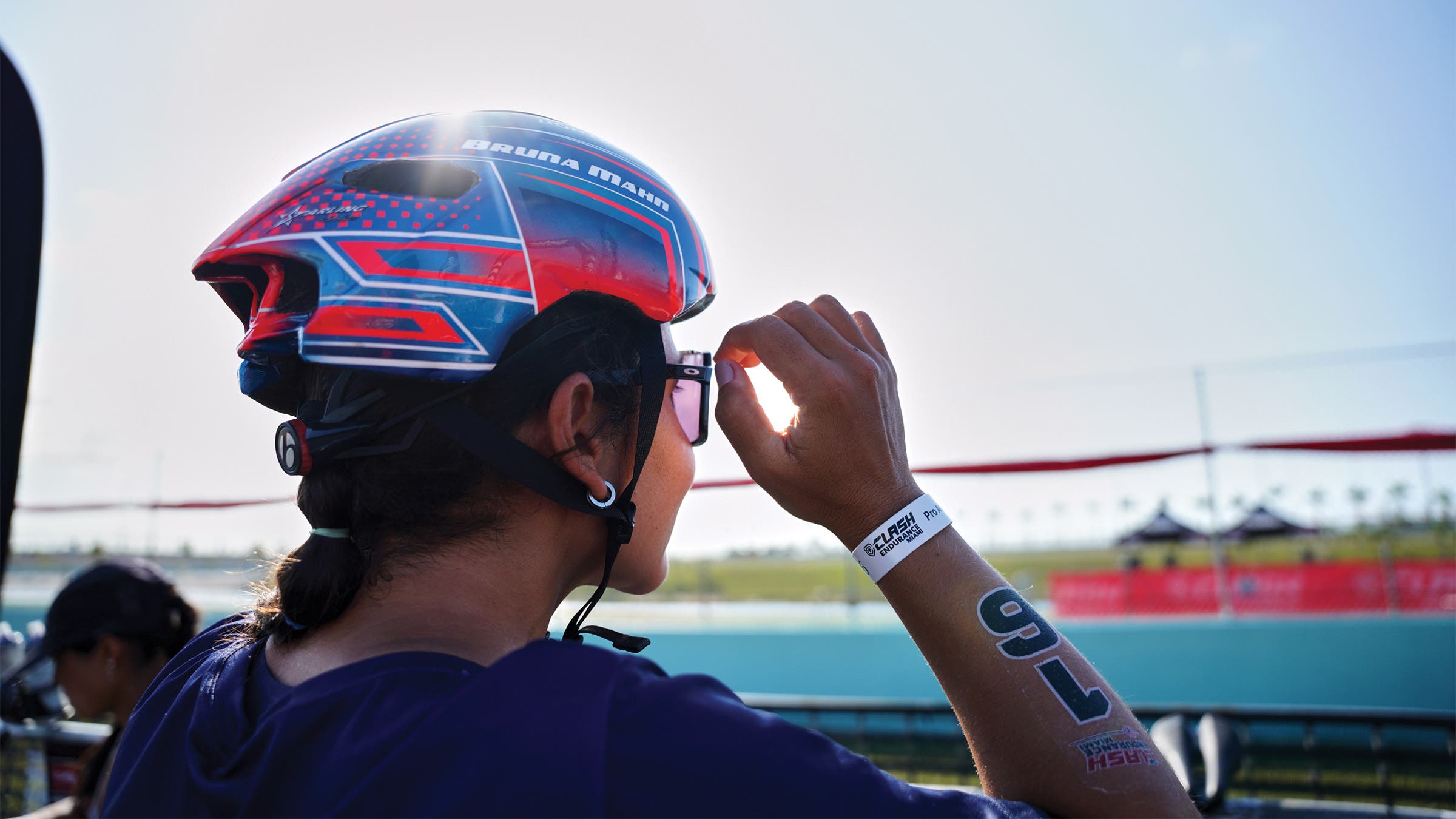 Athlete in T1 of Clash Miami