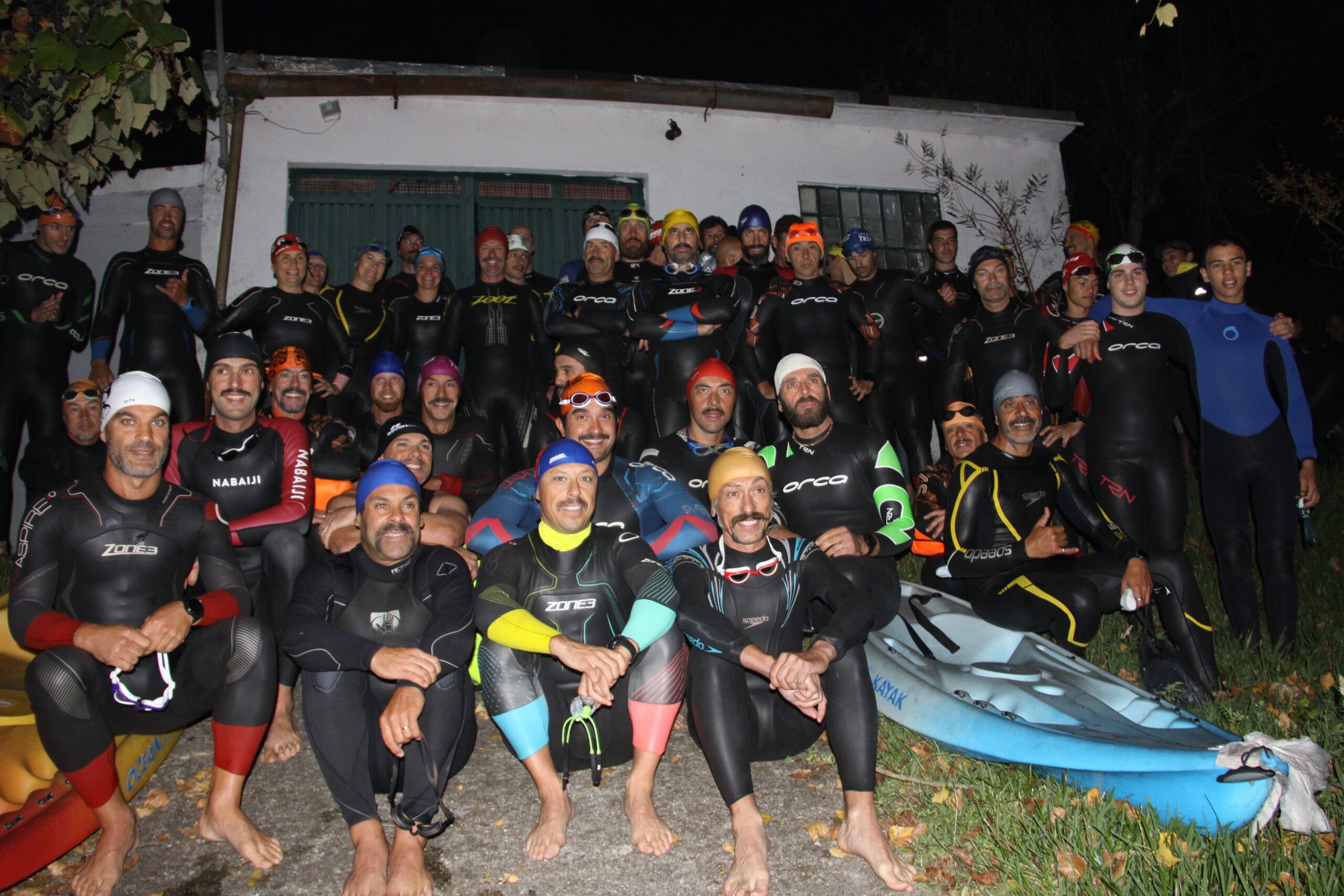 A group of athletes at the Spirit of 78 triathlon.