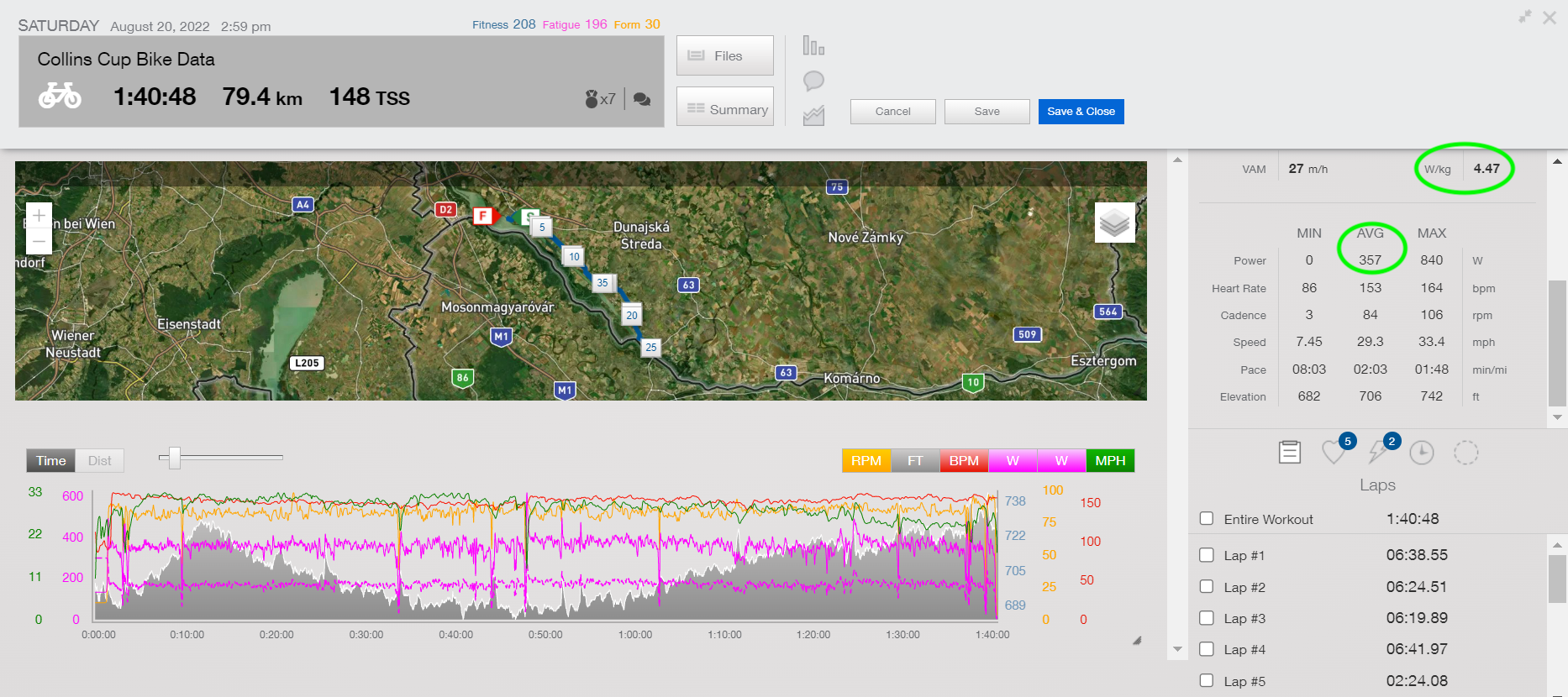 Sam Long's bike power file