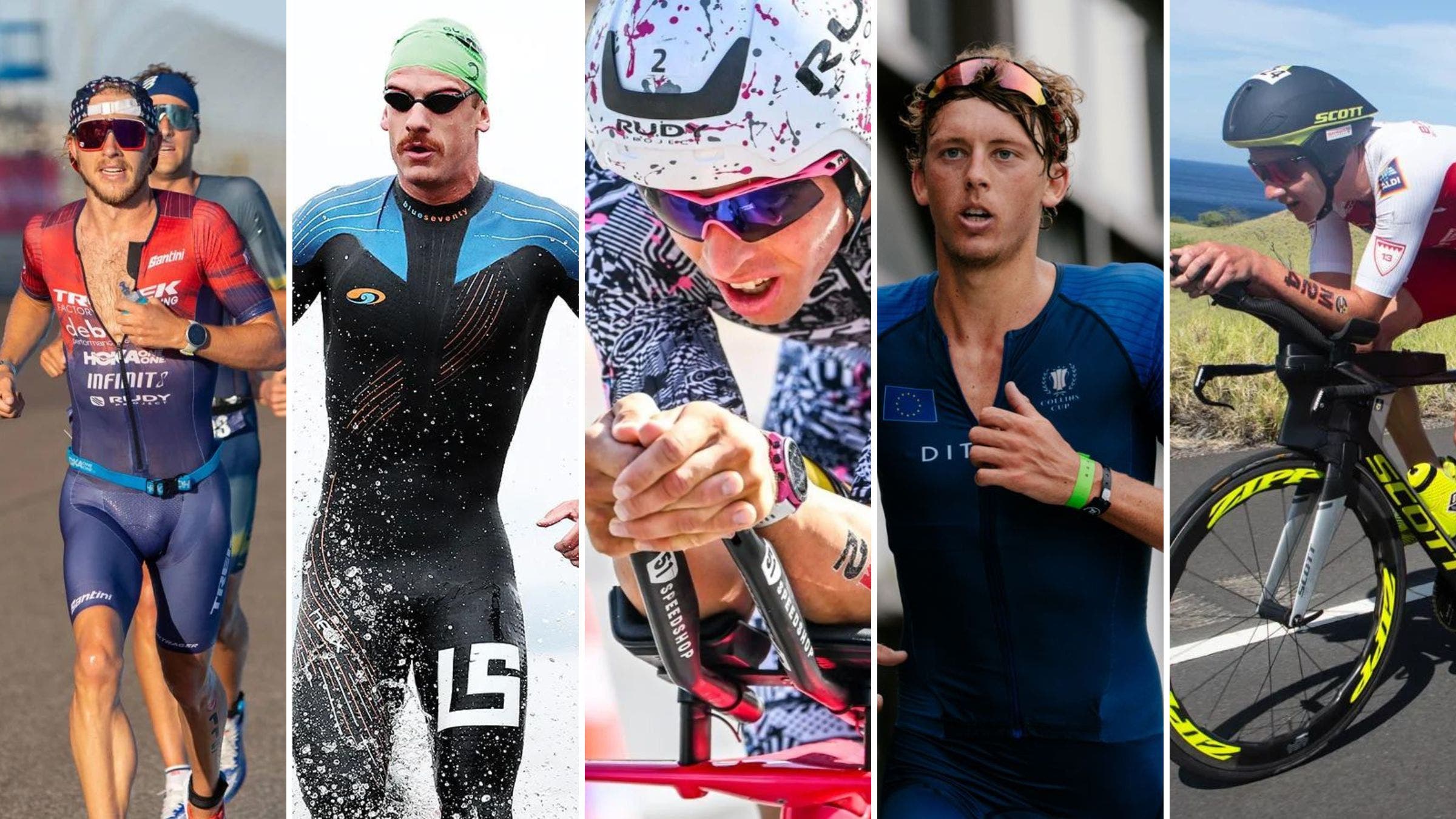 A collage of the pro men racing the PTO US Open