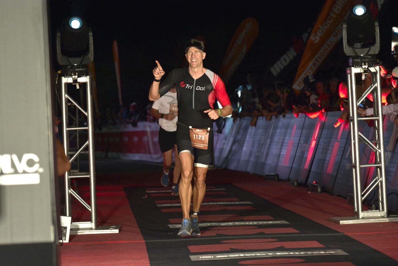 a man finishing a race