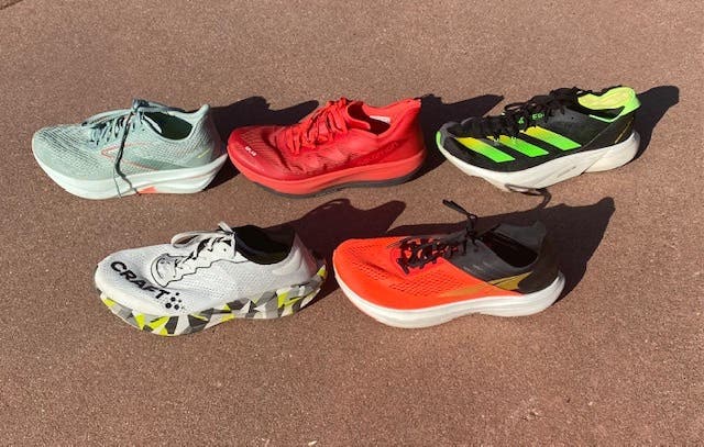 An arrangement of the best triathlon racing shoes for fall 2022