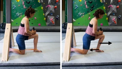 An athlete does a mobility move