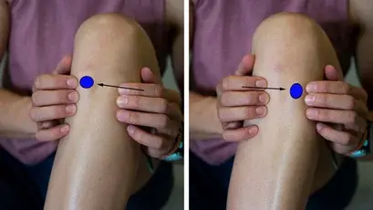 An athlete does a mobility training exercise for knee