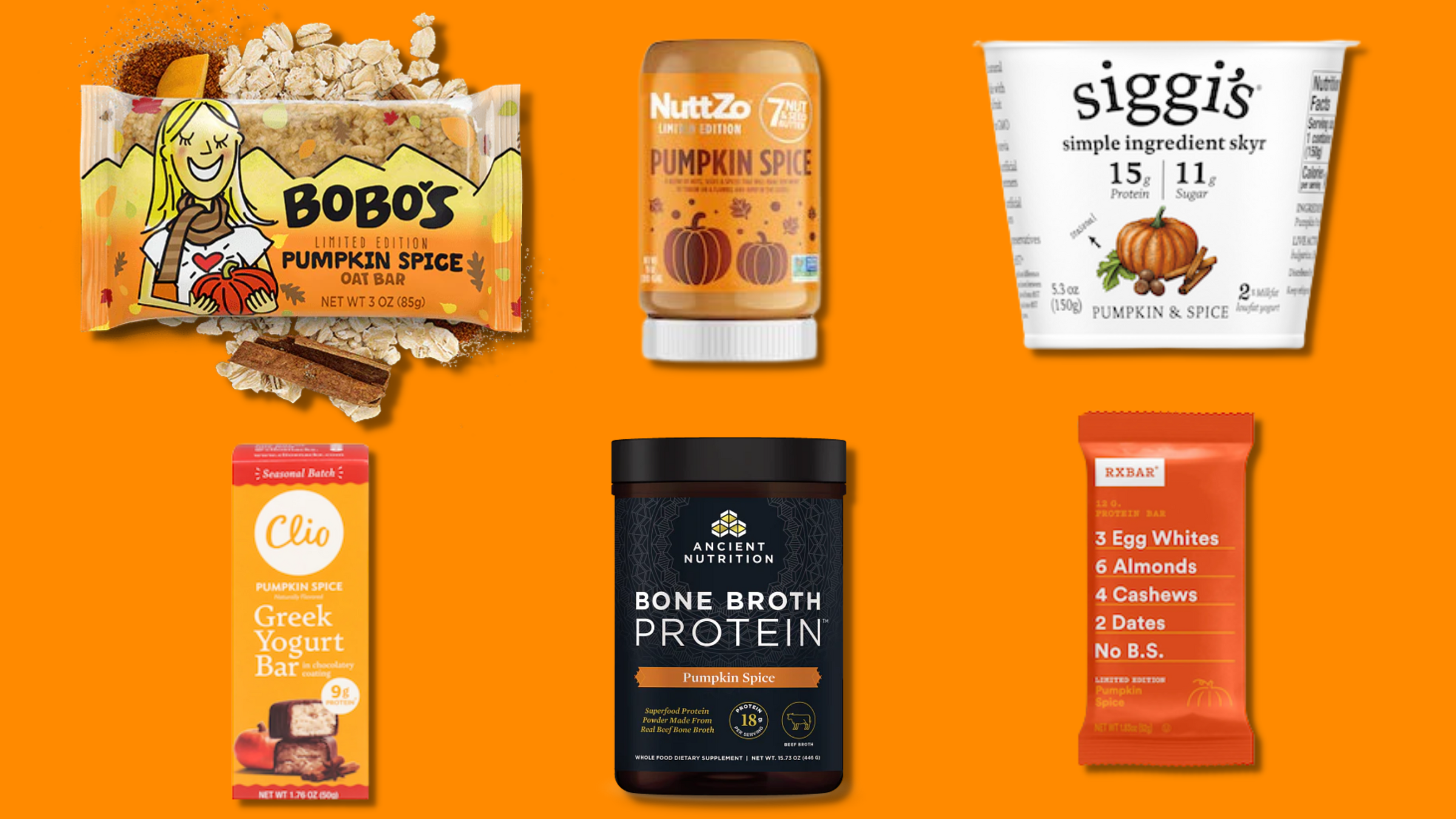 A collage of Healthy Pumpkin Spice Foods
