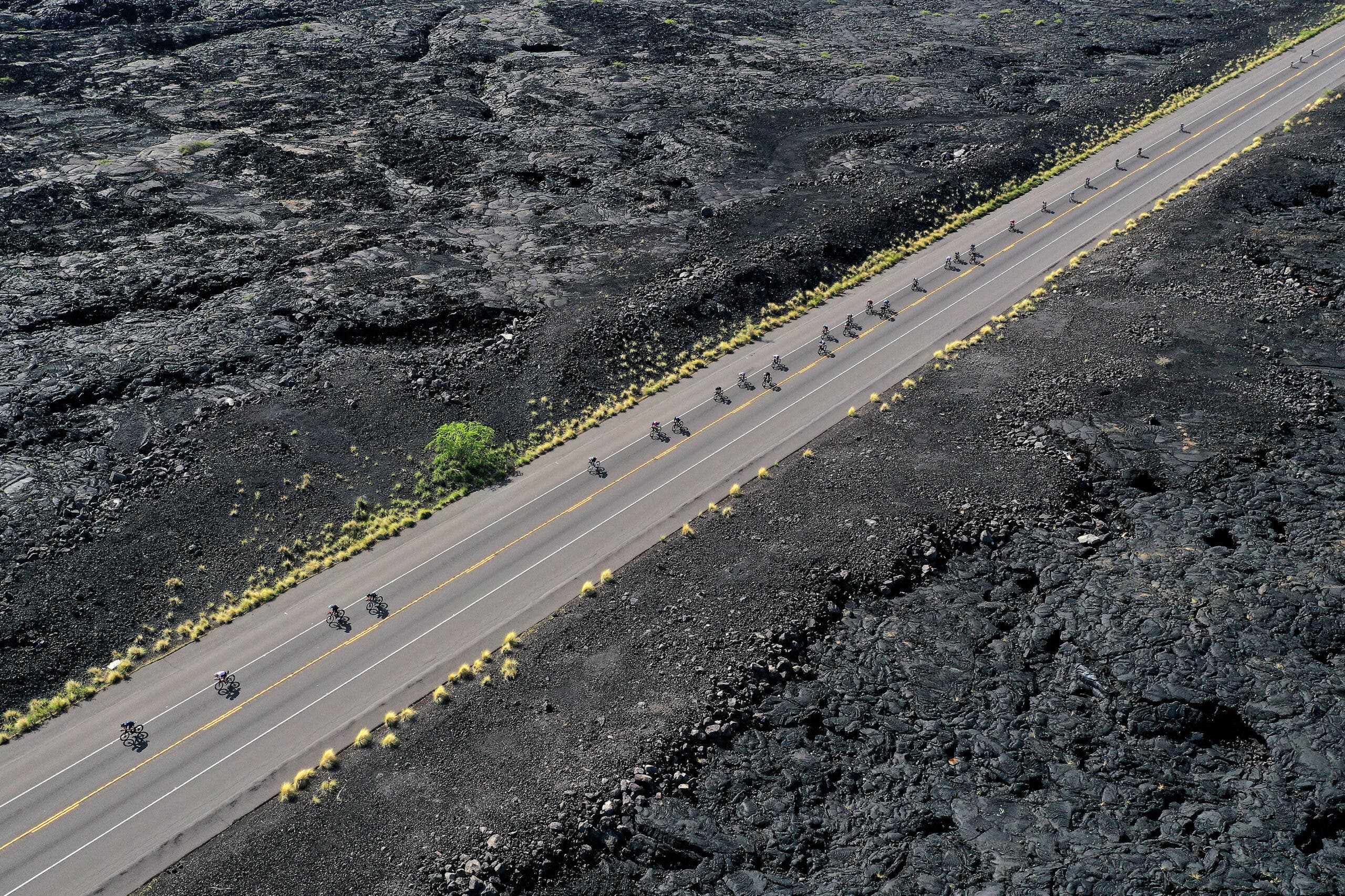 An overhead view of the Ironman Kona Bike Count