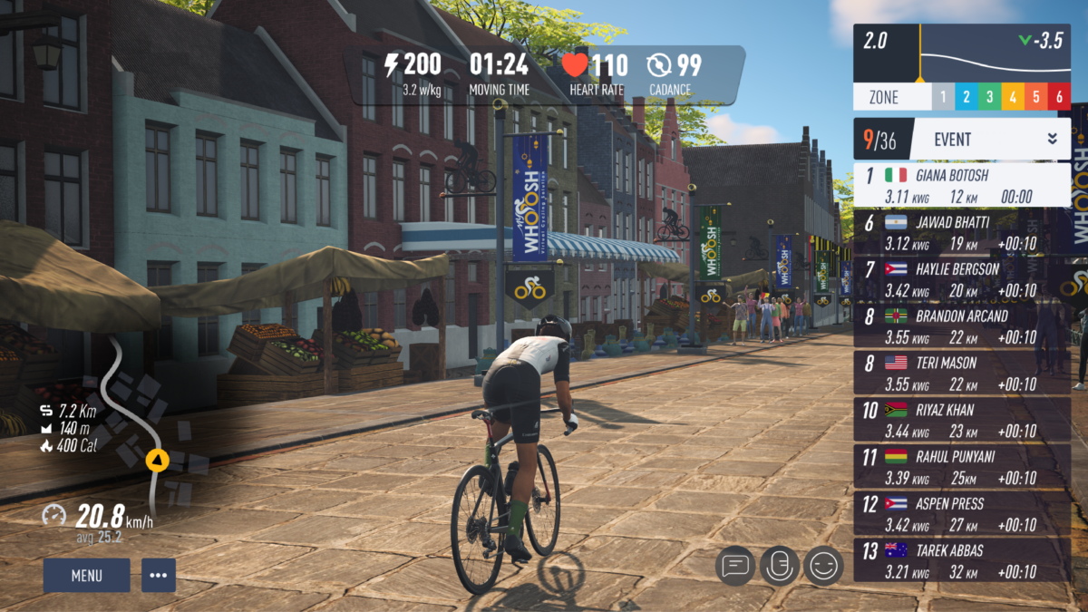 MyWhoosh, one of the best cycling apps for indoor cycling