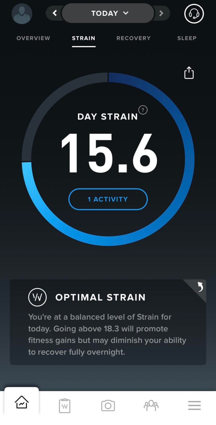 A screenshot of the Whoop 4.0