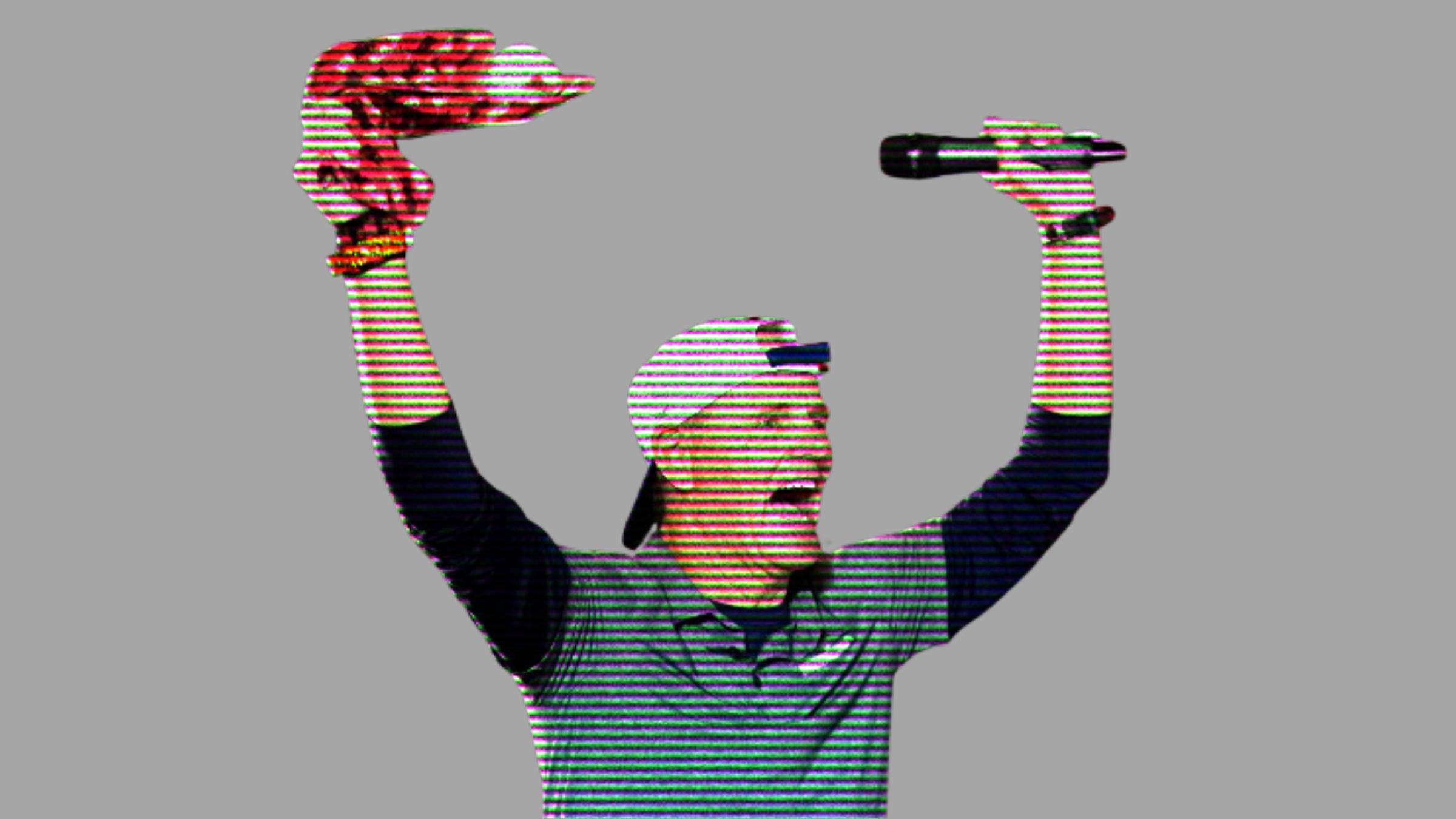 A humorous hologram of Mike Reilly