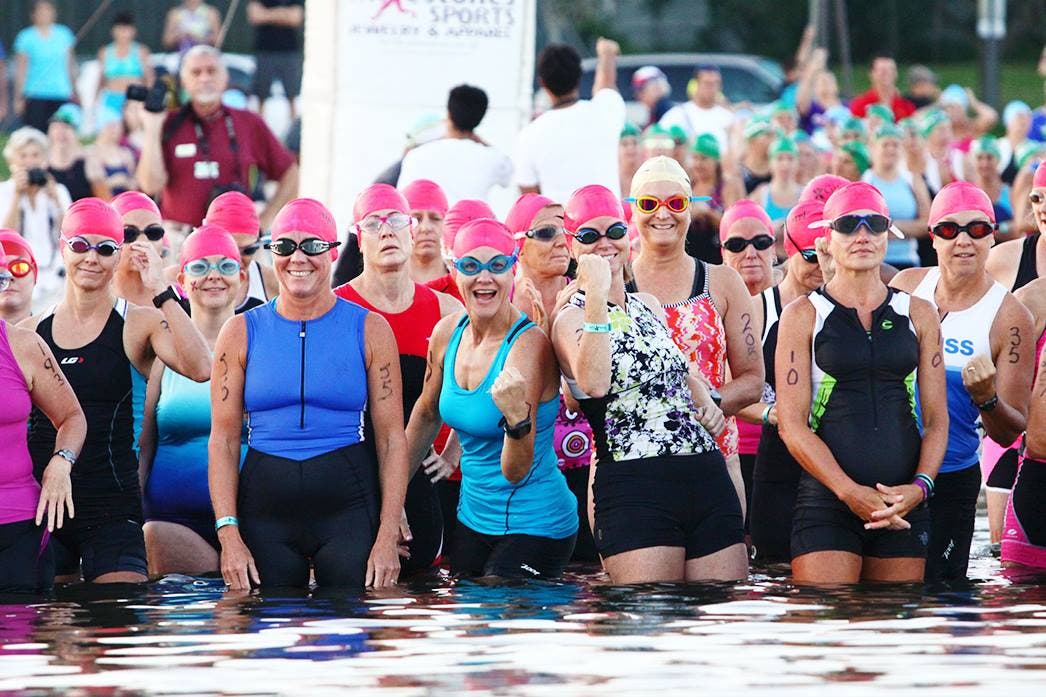 Athletes prepare to race a women only triathlon