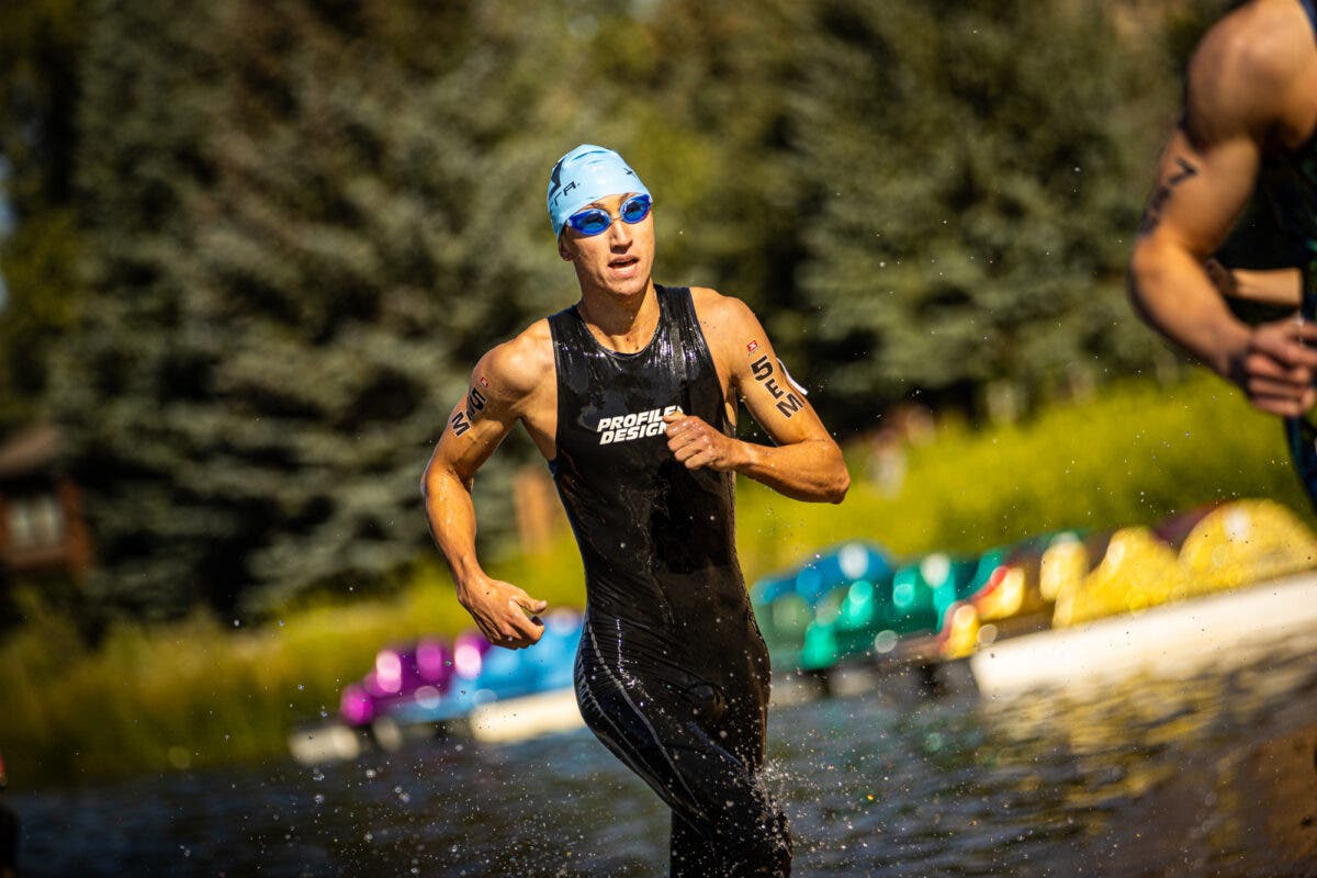 Sullivan Middaugh races at a triathlon