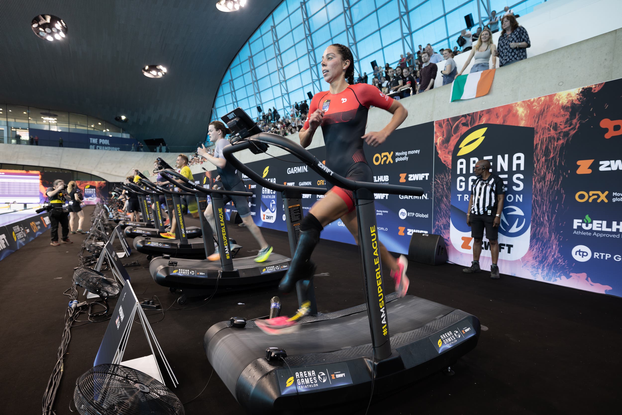 Grace Norman, a triathlete with a prosthetic limb, races the Arena Games 2023