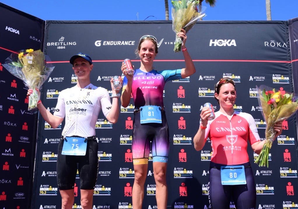 The Ironman 70.3 Oceanside Women's Pro Podium