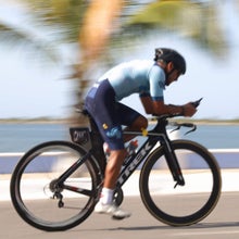 A triathlete uses a 70.3 training plan to prepare for his first half-iron triathlon race.