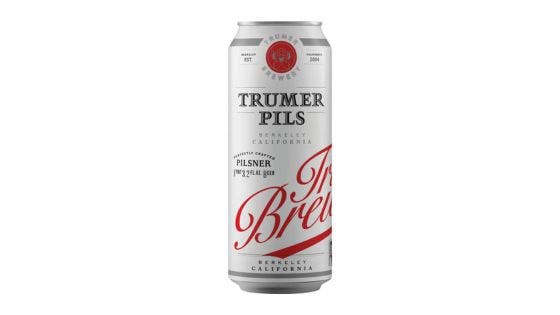 A can of Trumer Pils one of the best shower beers after a workout