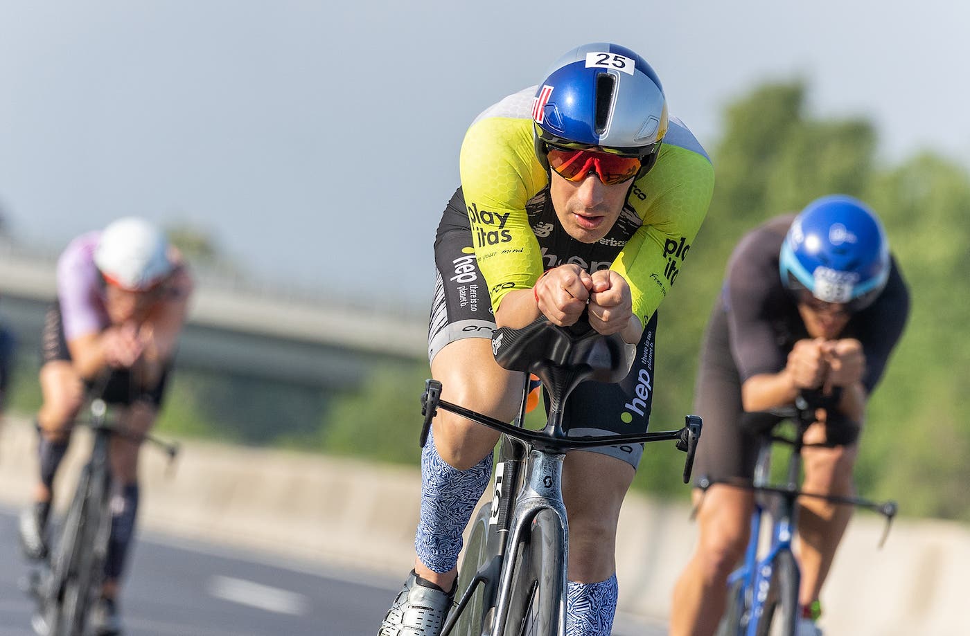 Sebastian Kienle on the bike course at Challenge St. Polten.