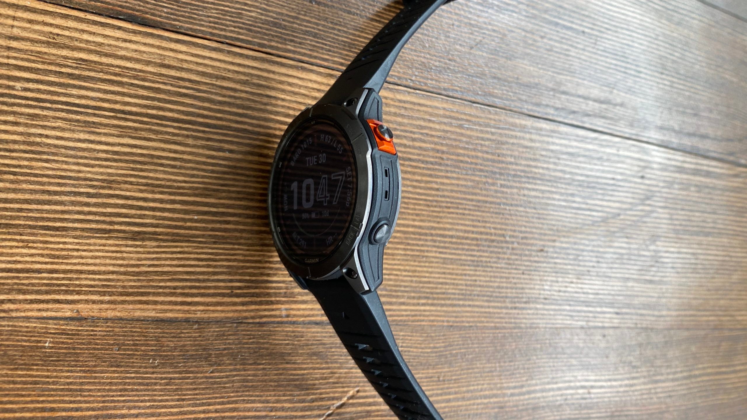 Side view of the Garmin Fenix 7 Pro Reviewed for this article.
