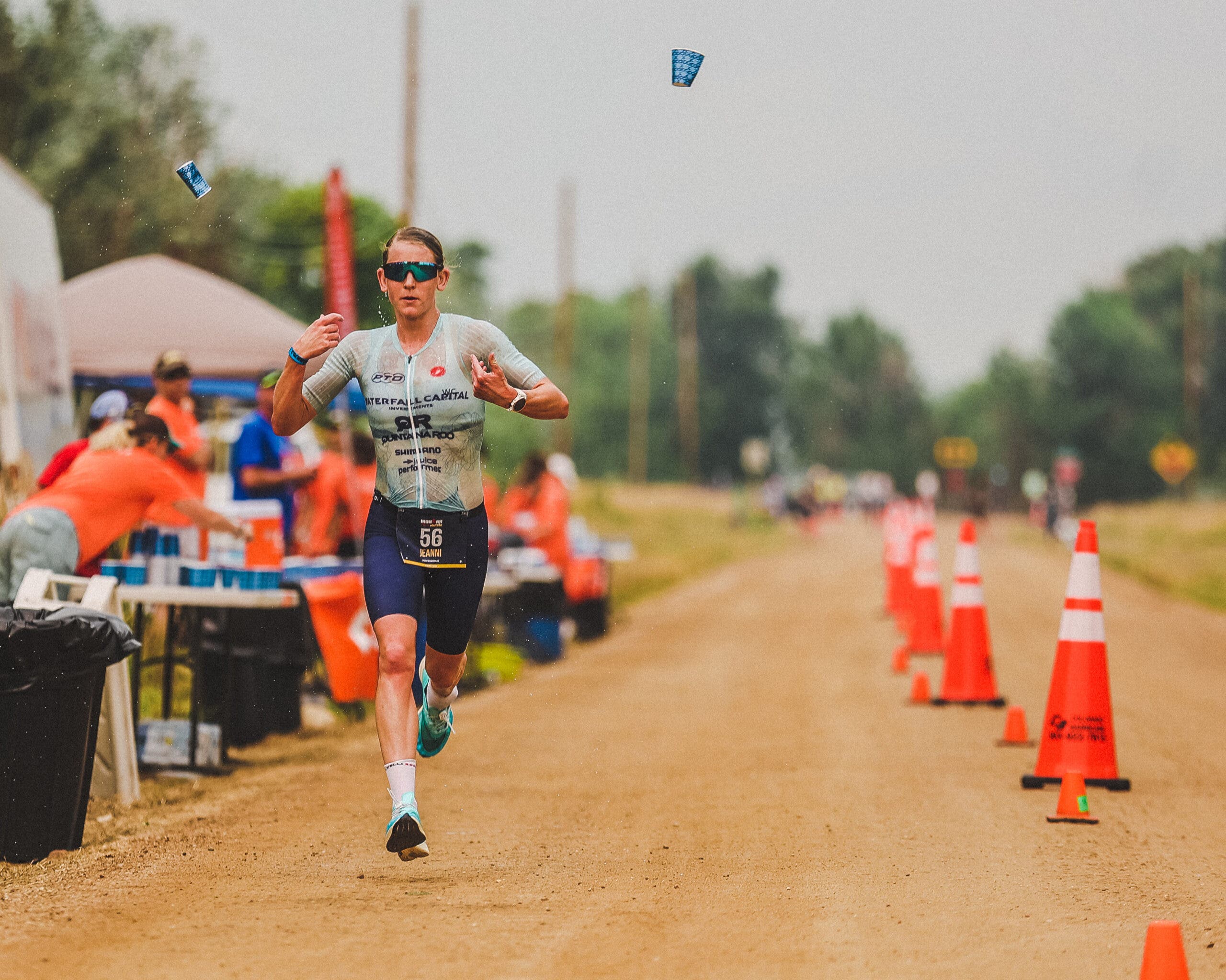 Jeannie Metzler races on the Monarch Road Stretch of the Ironman 70.3 Boulder course.