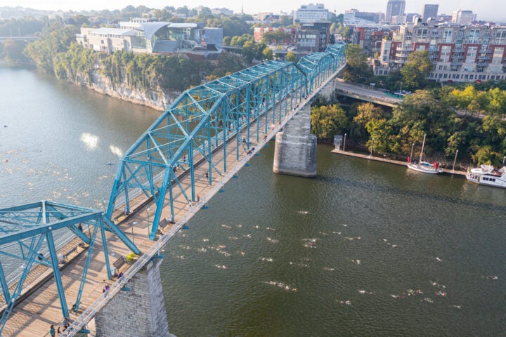 Drone photography ironman swim